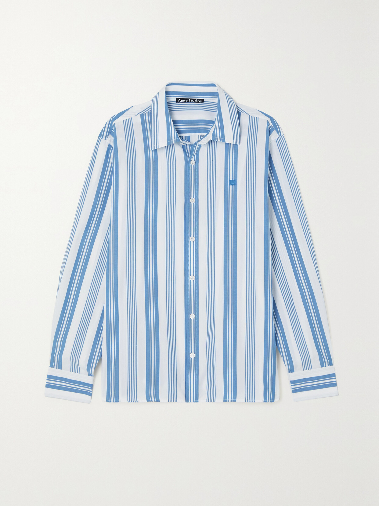 Acne Studios + Net Sustain Striped Organic Cotton-poplin Shirt - Blue
