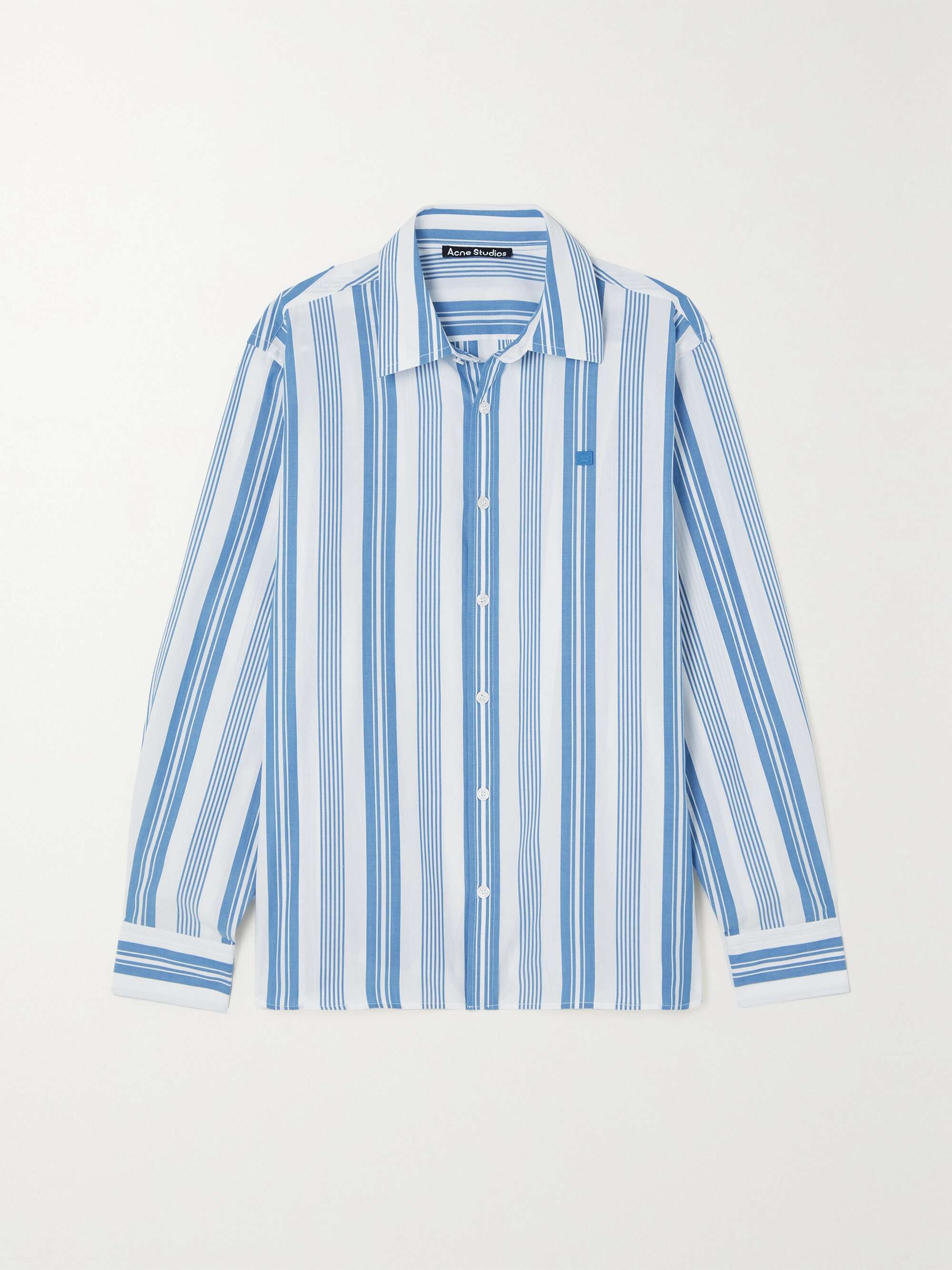 ACNE STUDIOS + NET SUSTAIN striped organic cotton-poplin shirt | NET-A ...