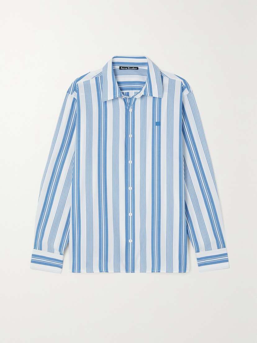 Acne Studios + Net Sustain Striped Organic Cotton-poplin Shirt - xx large