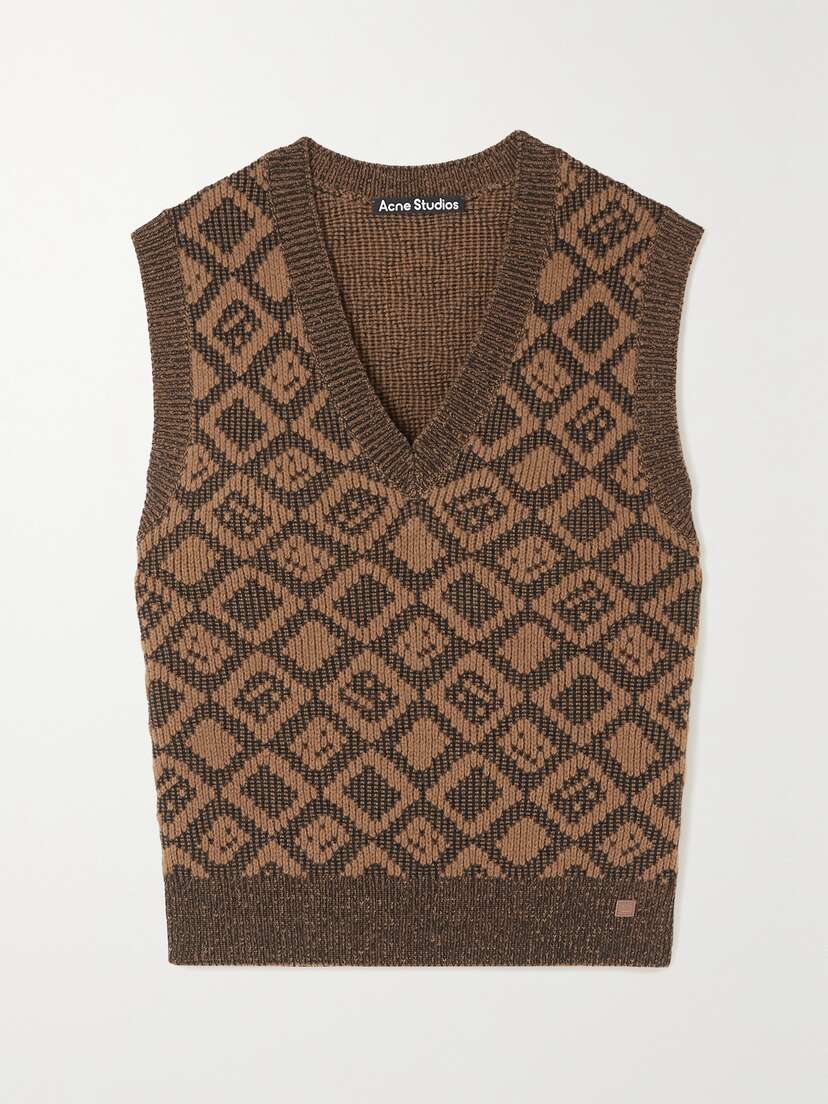 Acne Studios Konny Jacquard-knit Wool And Cotton-blend Vest
