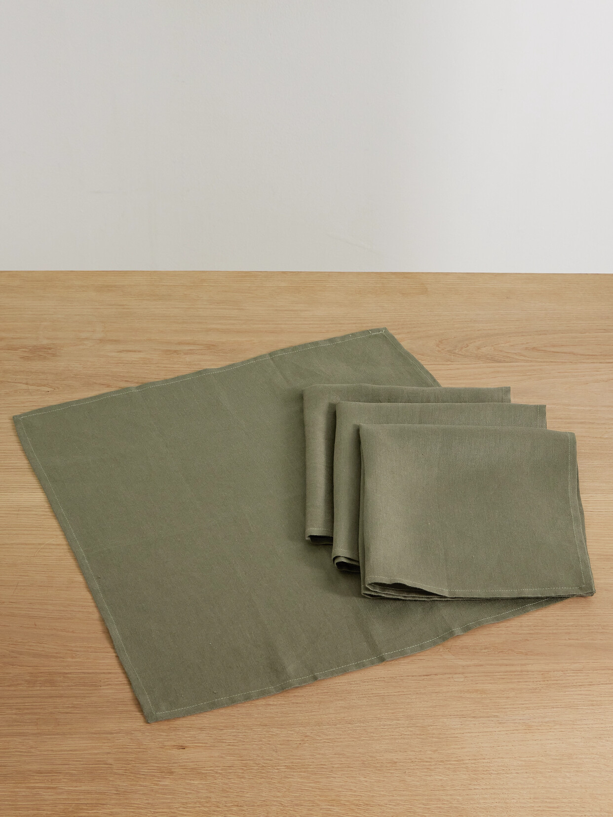 L'Objet - Set Of Four Linen Napkins - Green