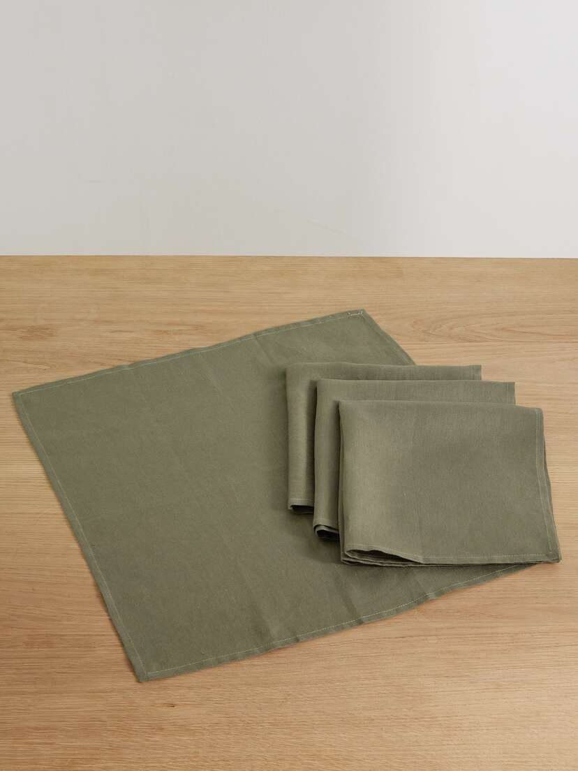 L'Objet Set Of Four Linen Napkins