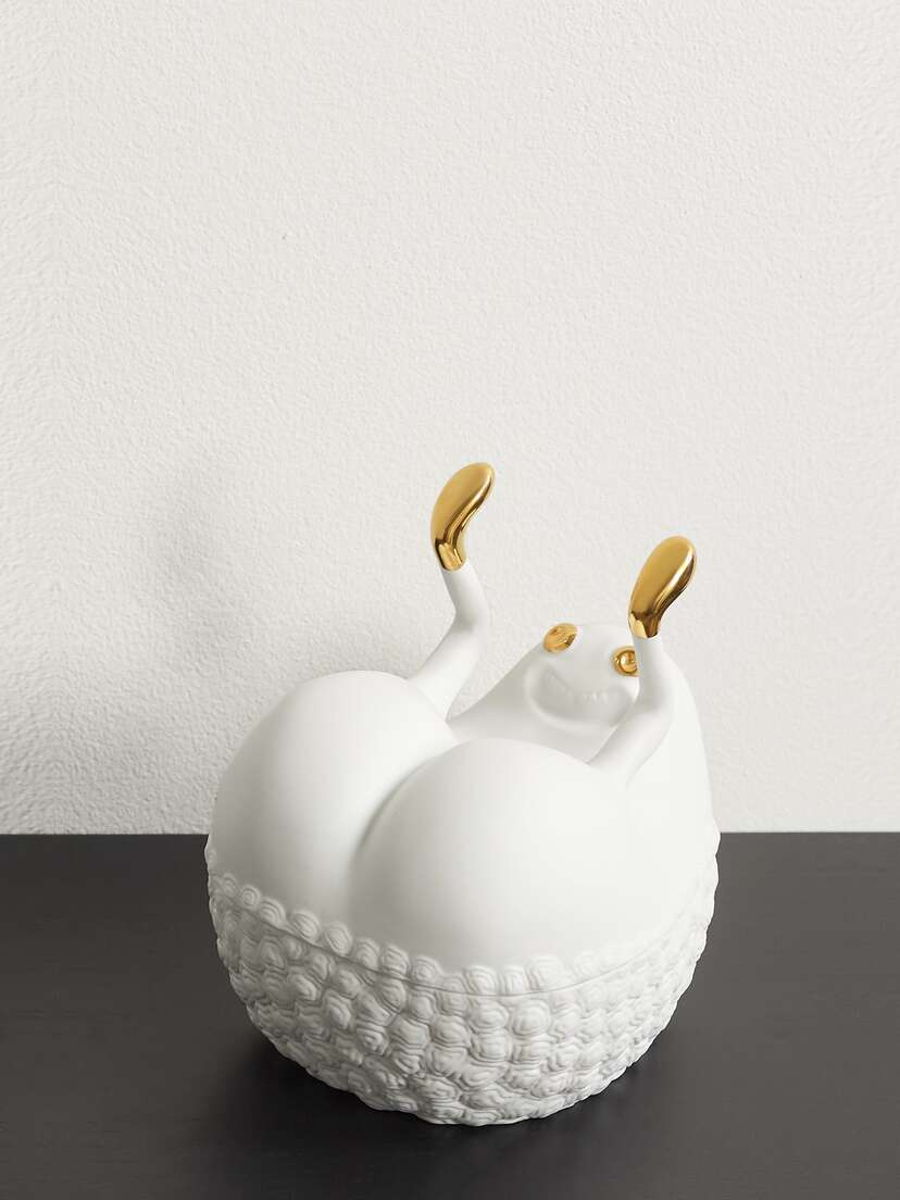 L'Objet + Haas Brothers Butts Up Gold-plated Porcelain Box