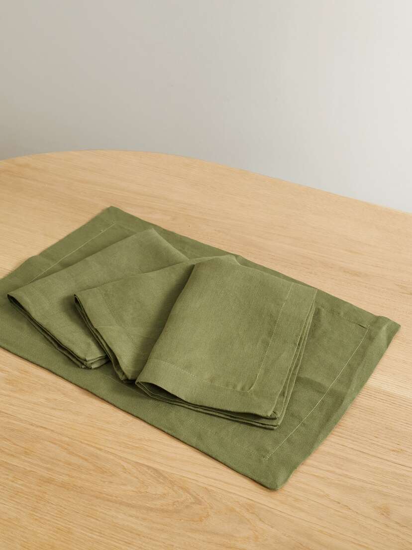 L'Objet Set Of Four Washed Linen-sateen Placemats
