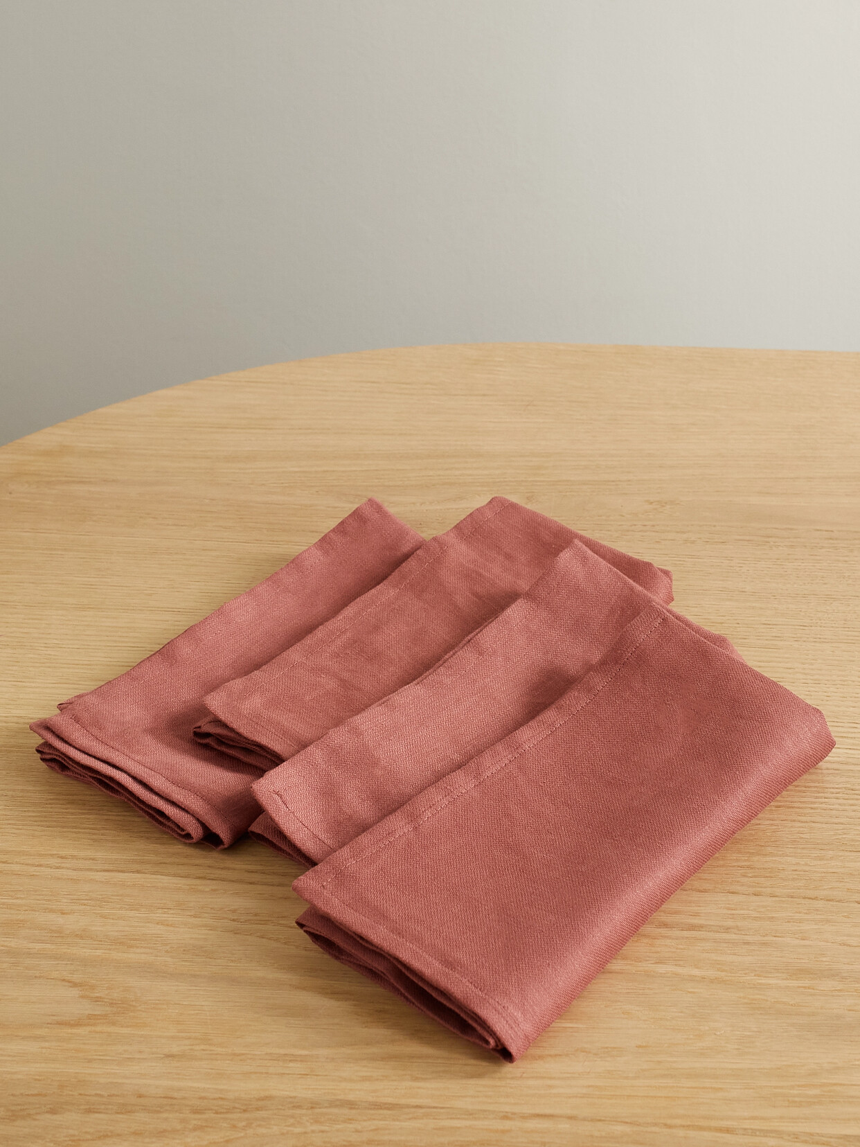 L'Objet - Set Of Four Washed Linen-sateen Napkins - Red