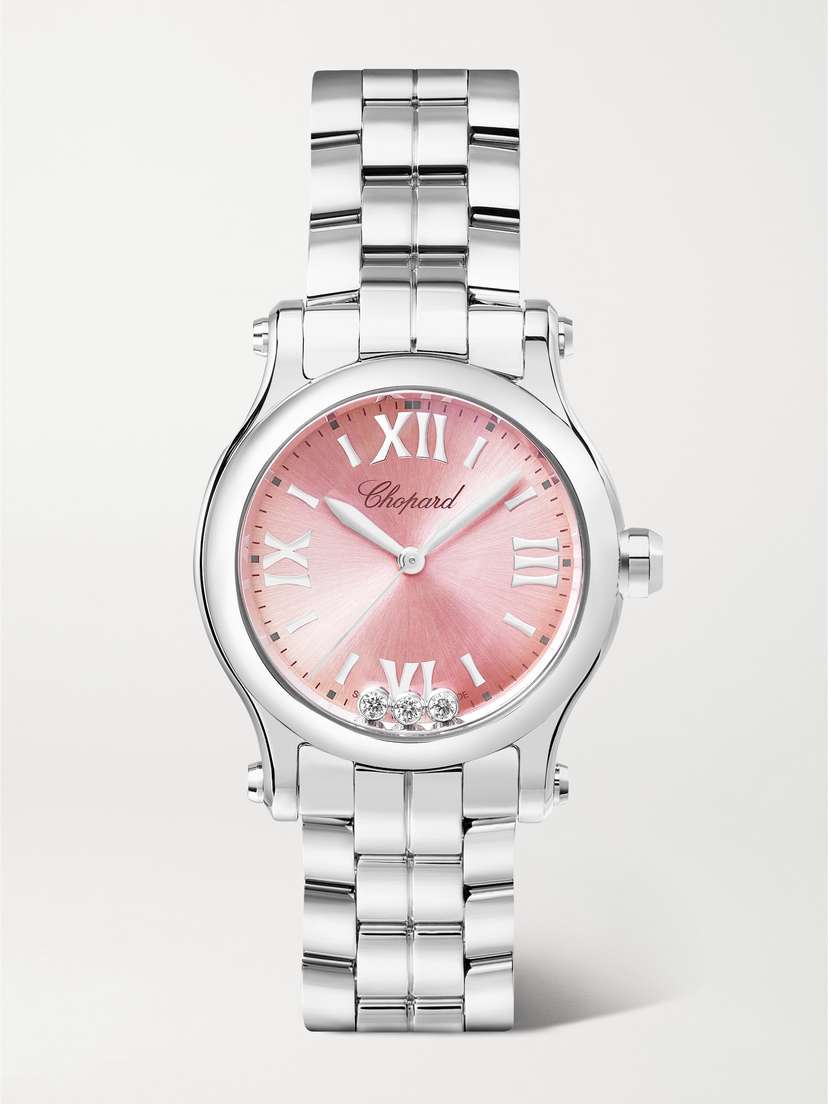 Chopard Happy Sport 30mm Stainless Steel, Diamond And Sapphire Watch
