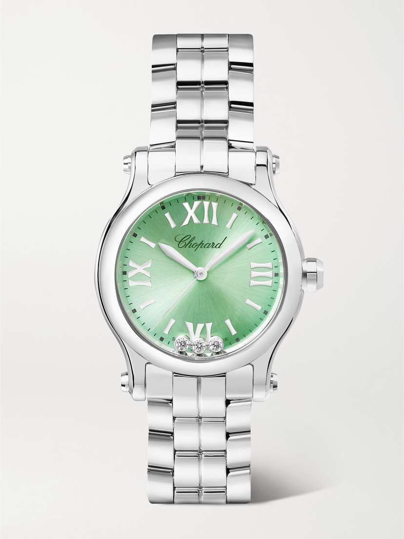 Chopard Happy Sport 30mm Stainless Steel, Diamond And Tsavorite Watch