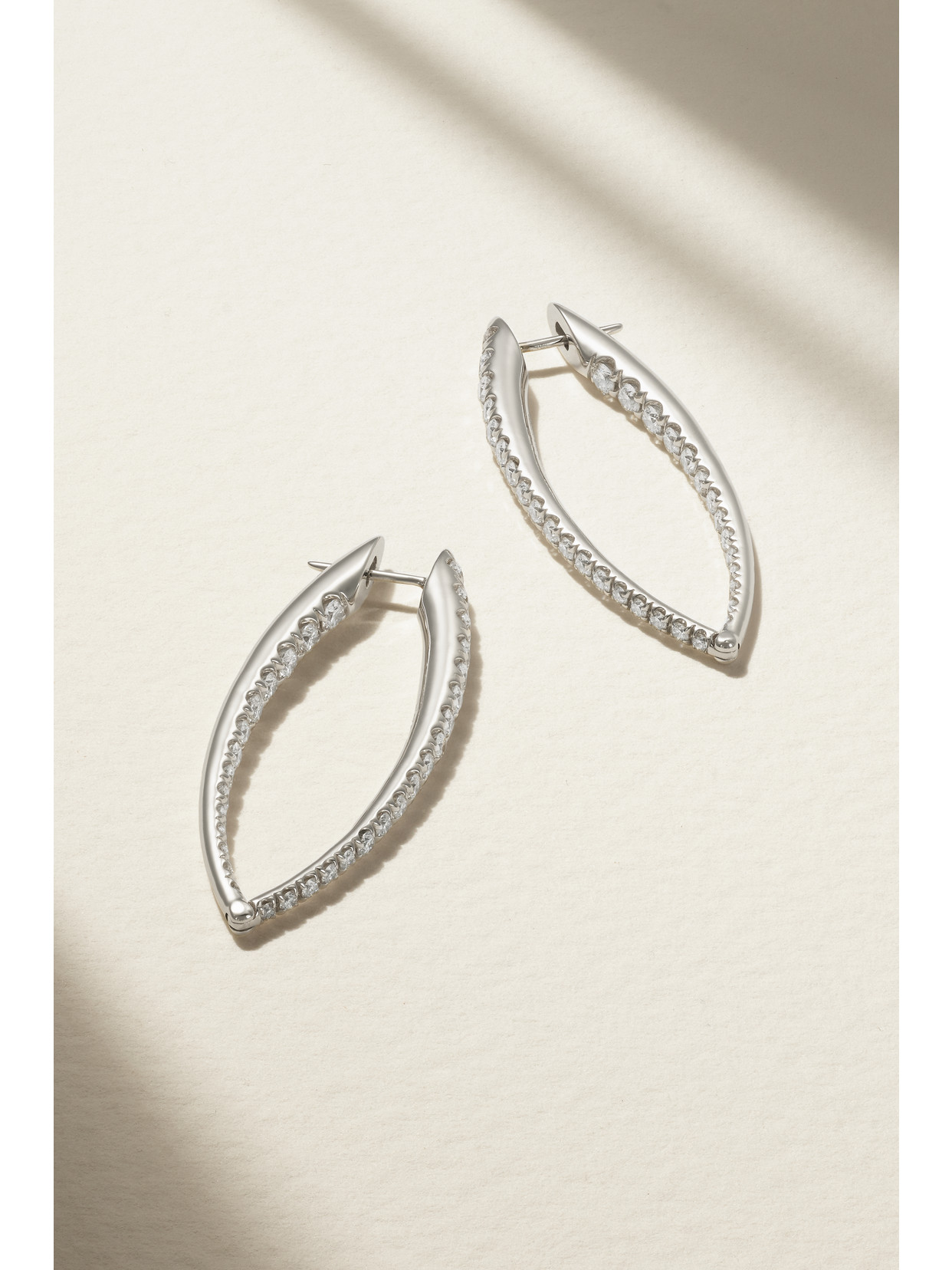 Melissa Kaye Cristina Large 18-karat White Gold Diamond Earrings