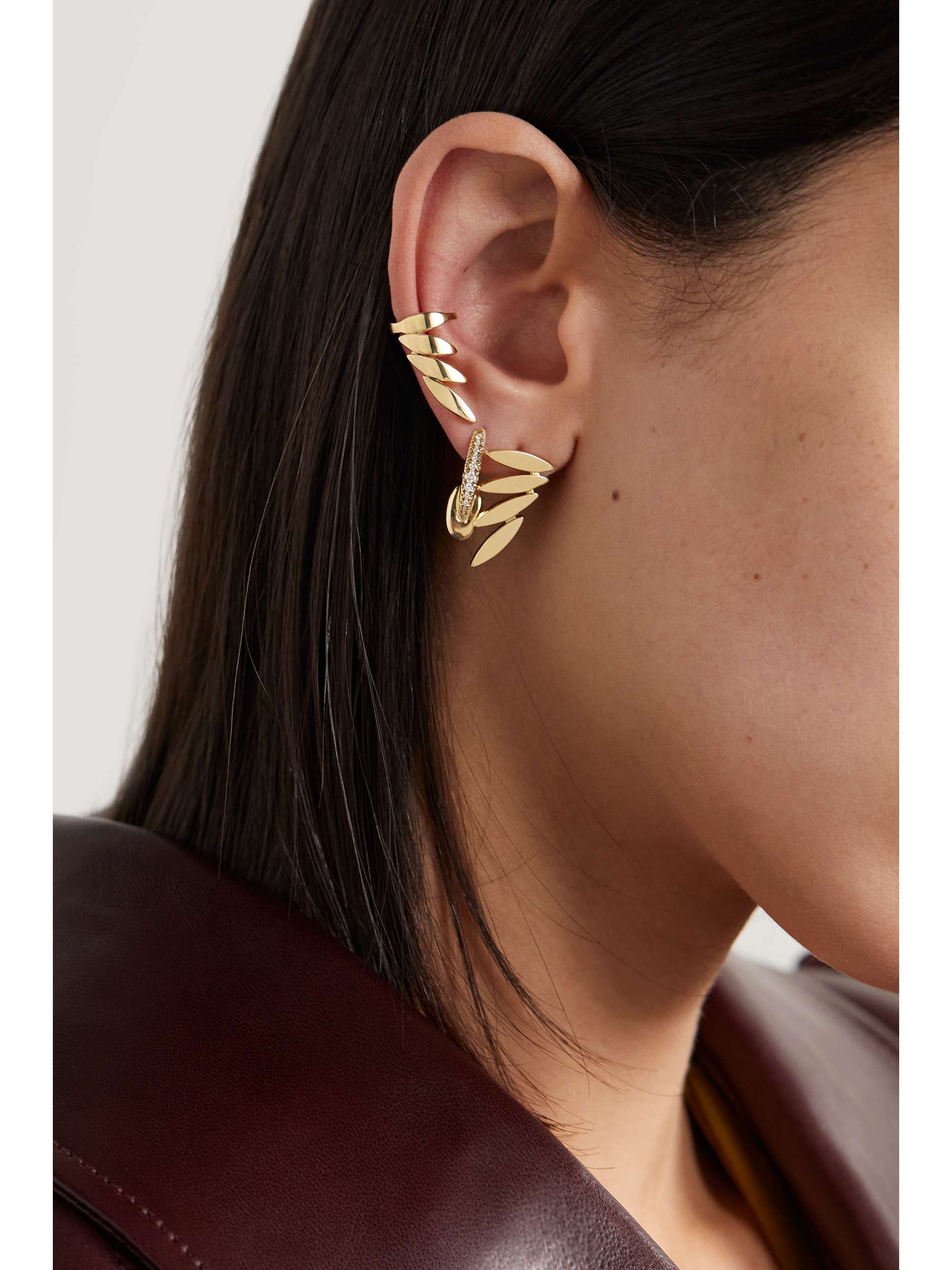 MELISSA KAYE Maya small 18-karat gold earrings