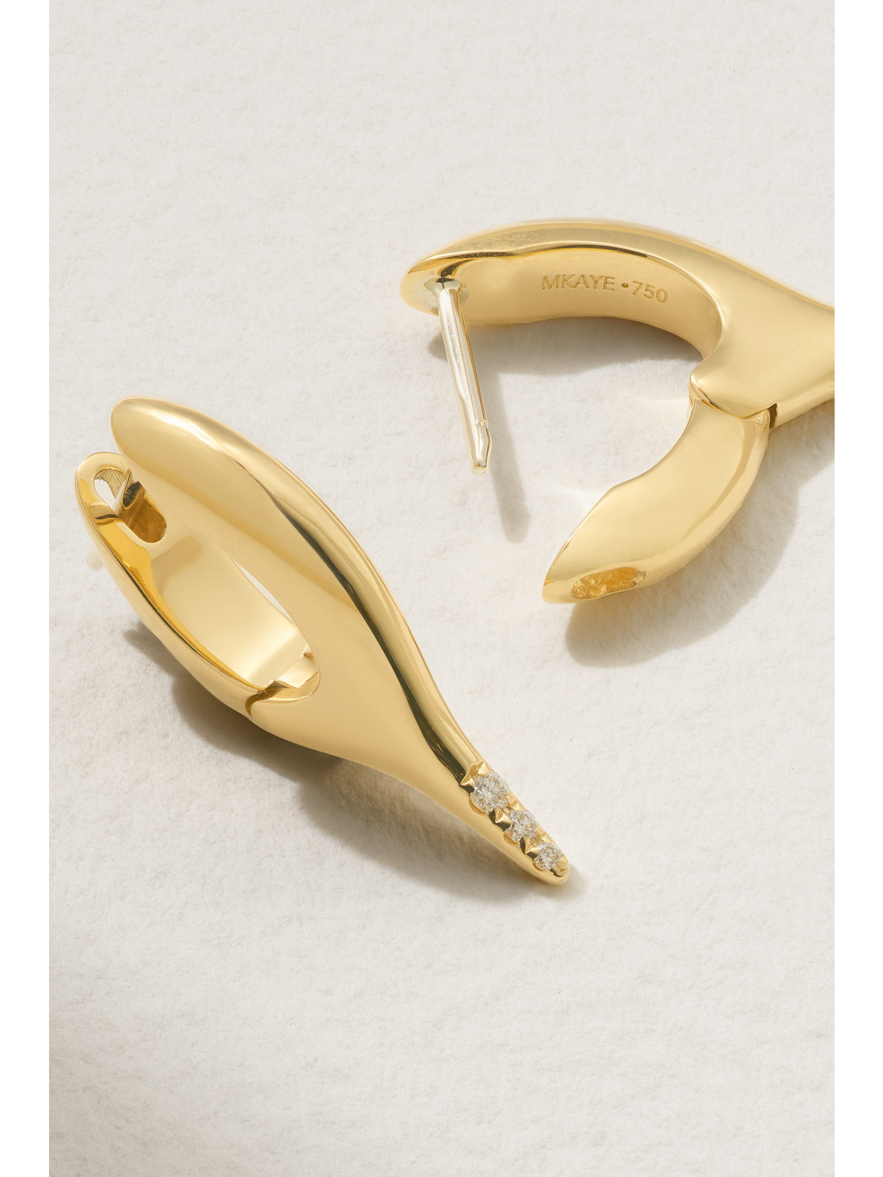 Shop Melissa Kaye Lola Mini 18-karat Gold Diamond Earrings