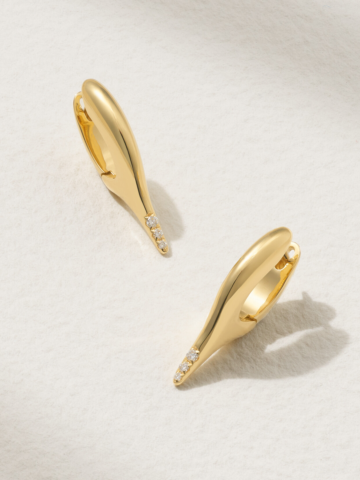 Melissa Kaye Lola Small 18-karat Gold Diamond Earrings