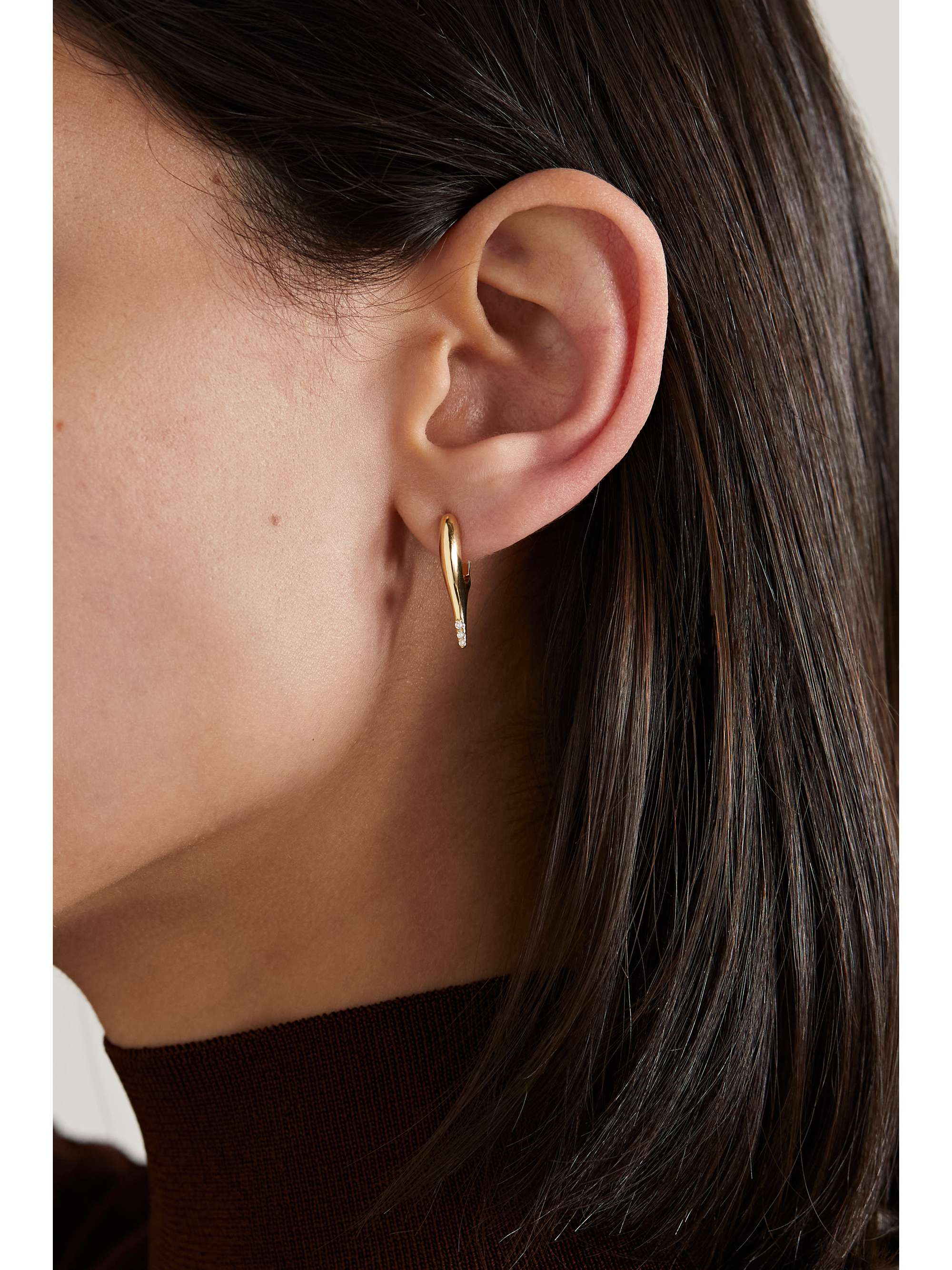 MELISSA KAYE Lola small 18-karat gold diamond earrings