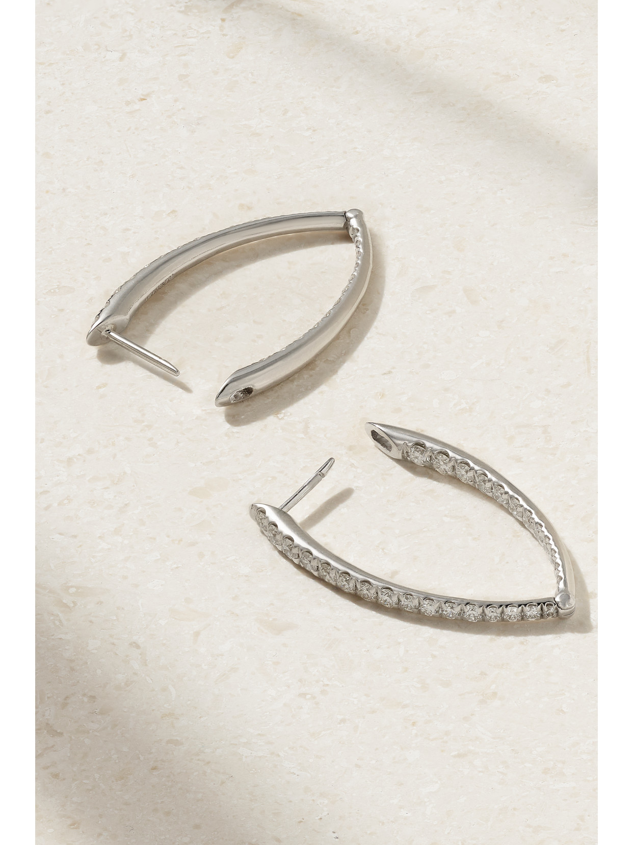 Melissa Kaye Cristina Medium 18-karat White Gold Diamond Earrings In Gold