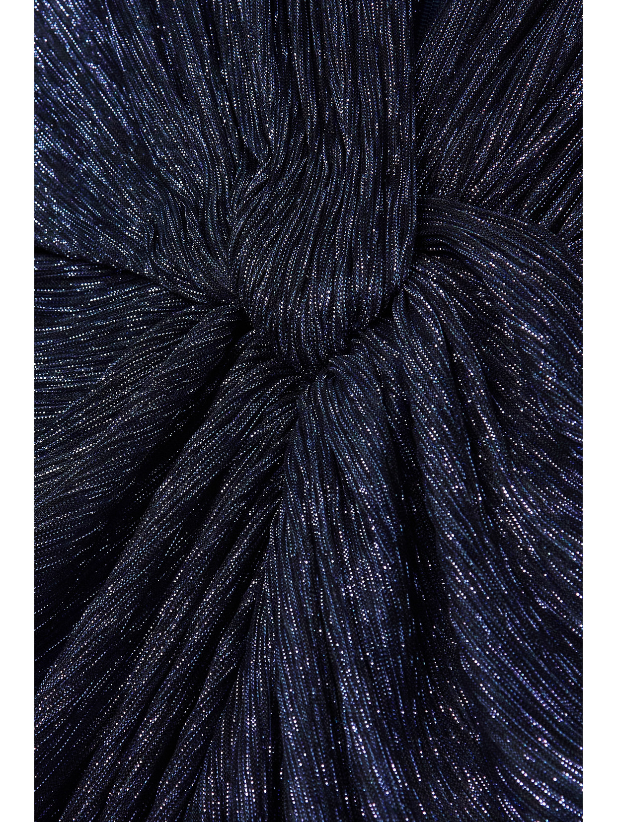 Costarellos Mireille Twist-front Metallic Plissé-jersey Gown In Purple