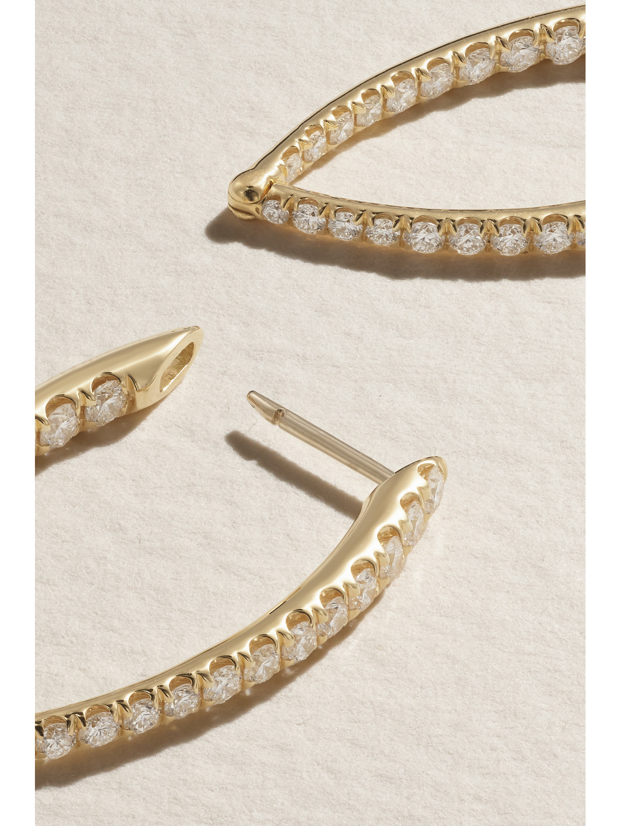 Melissa Kaye Cristina Large 18-karat Gold Diamond Earrings In Gold