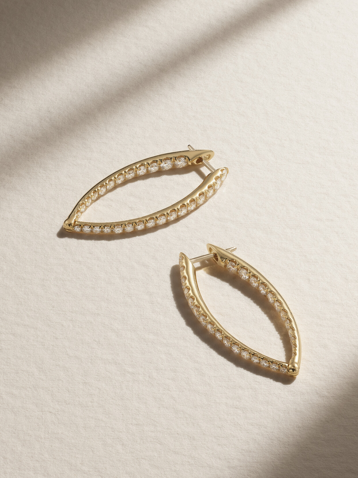 Melissa Kaye - Cristina Large 18-karat Gold Diamond Earrings - One size