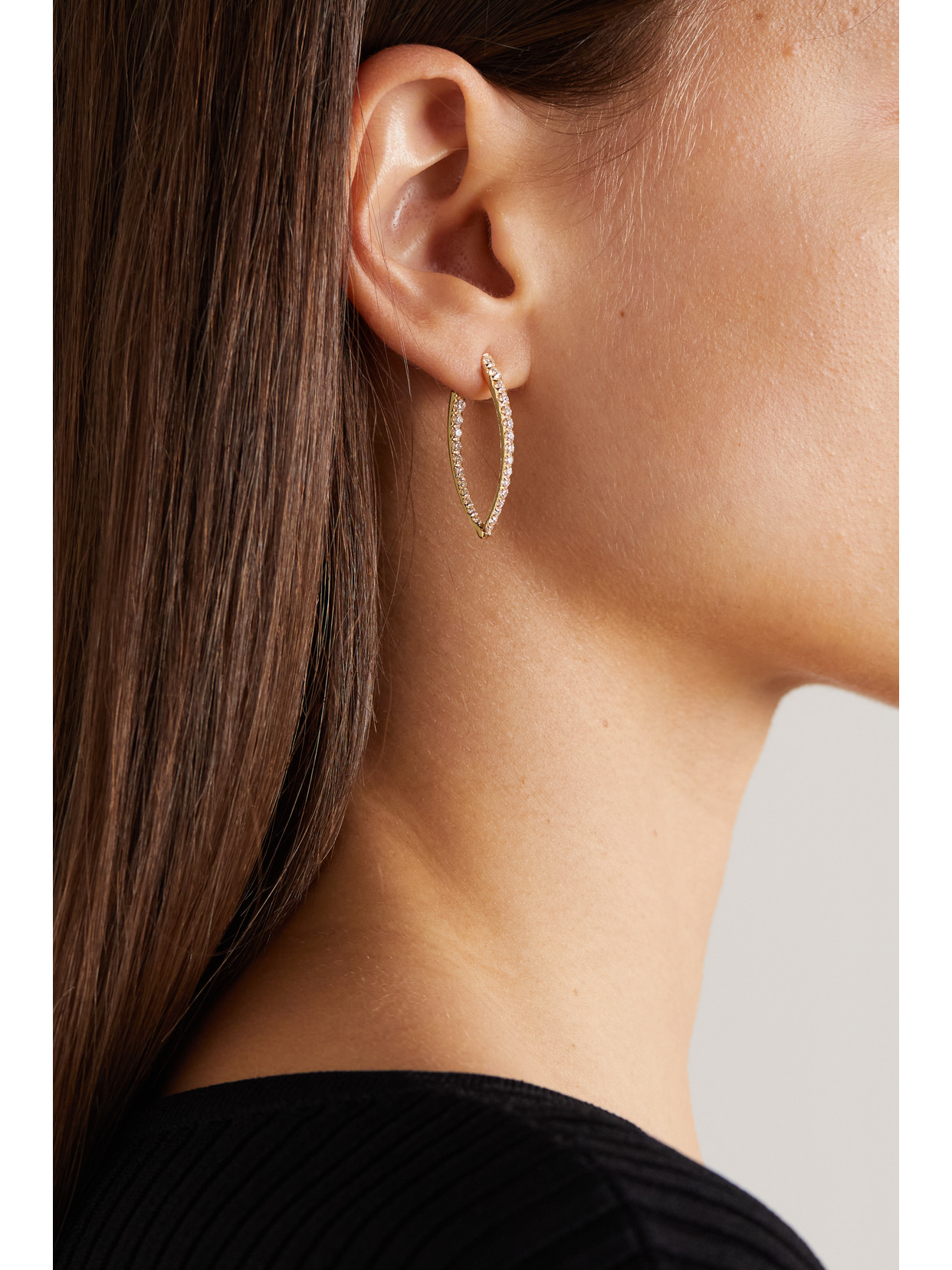 Melissa Kaye Cristina Large 18-karat Gold Diamond Earrings In Gold