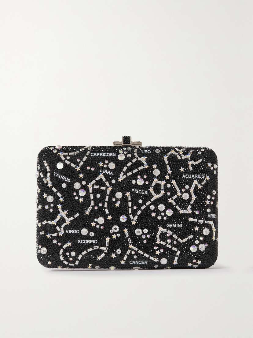 Judith Leiber Couture Constellation Crystal-embellished Leather Clutch