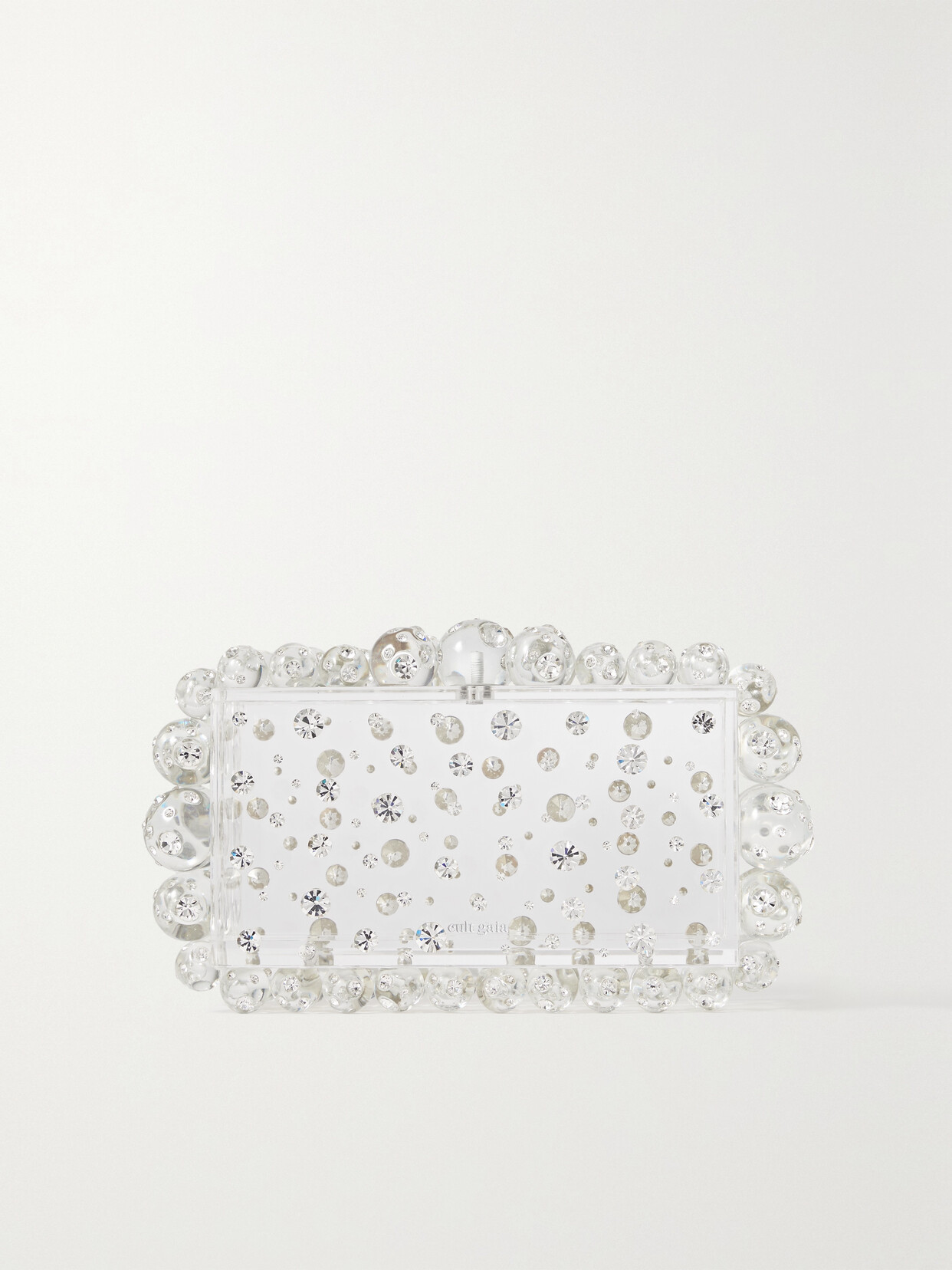 Cult Gaia - Eos Beaded Crystal-embellished Acrylic Clutch - Neutrals