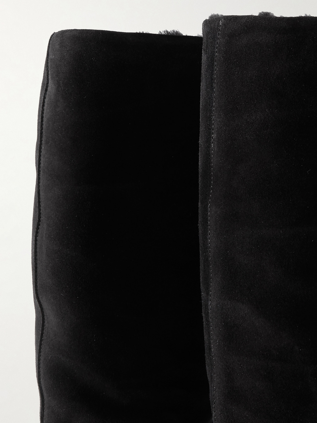 Shop Legres Shearling-lined Suede Knee Boots In Black