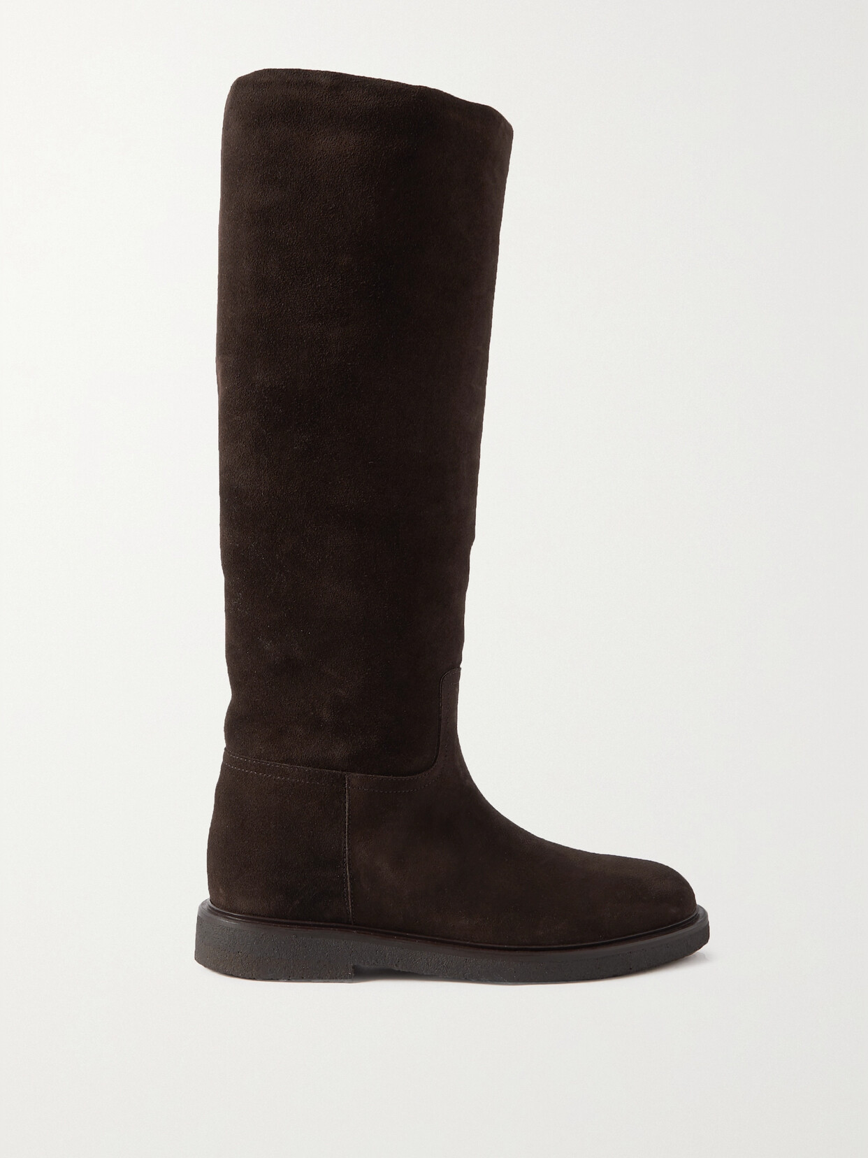 Shop Legres Shearling-lined Suede Knee Boots In Brown