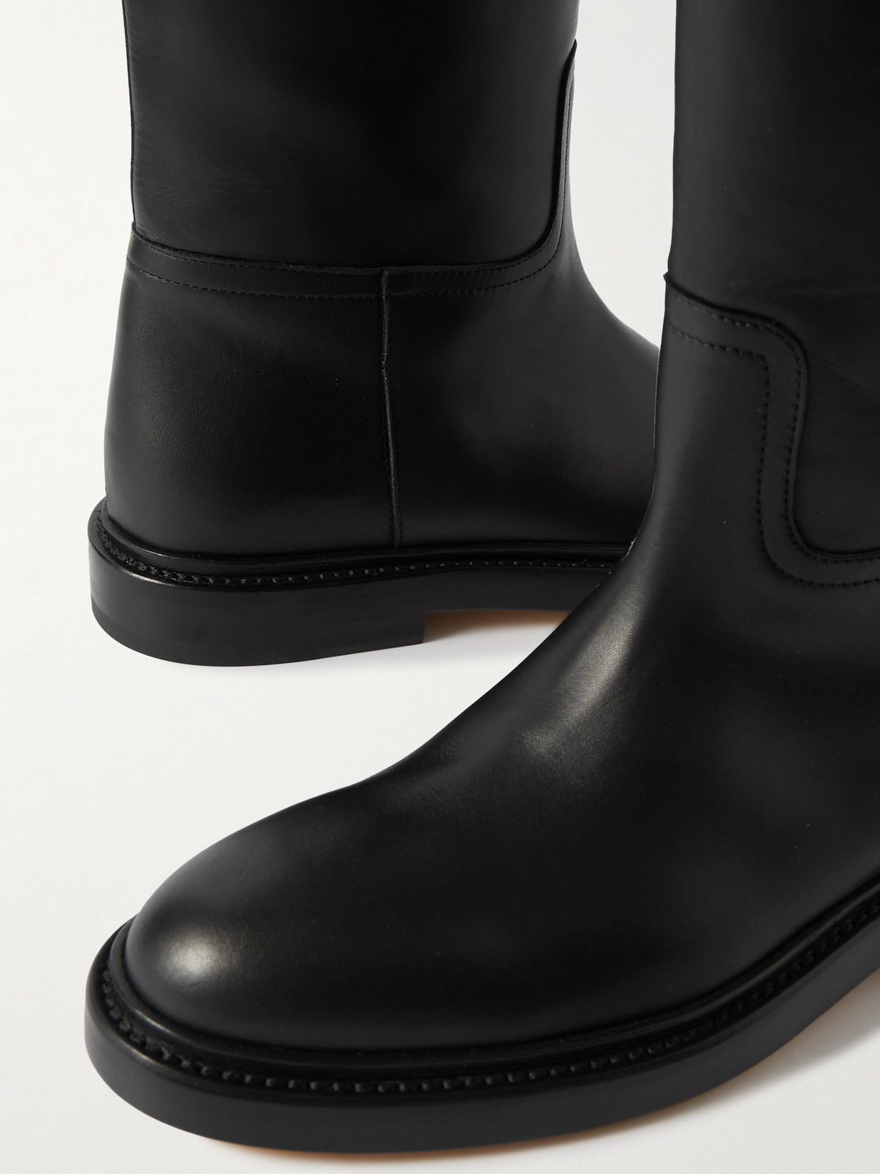 Legres 11 Lace-up Leather Knee Boots In Black