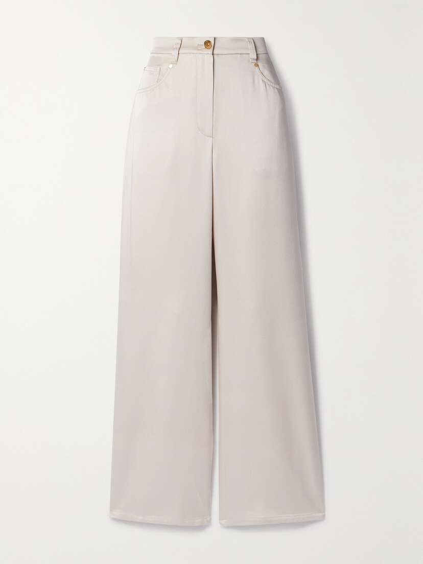 Brunello Cucinelli Duchesse-satin Wide-leg Pants