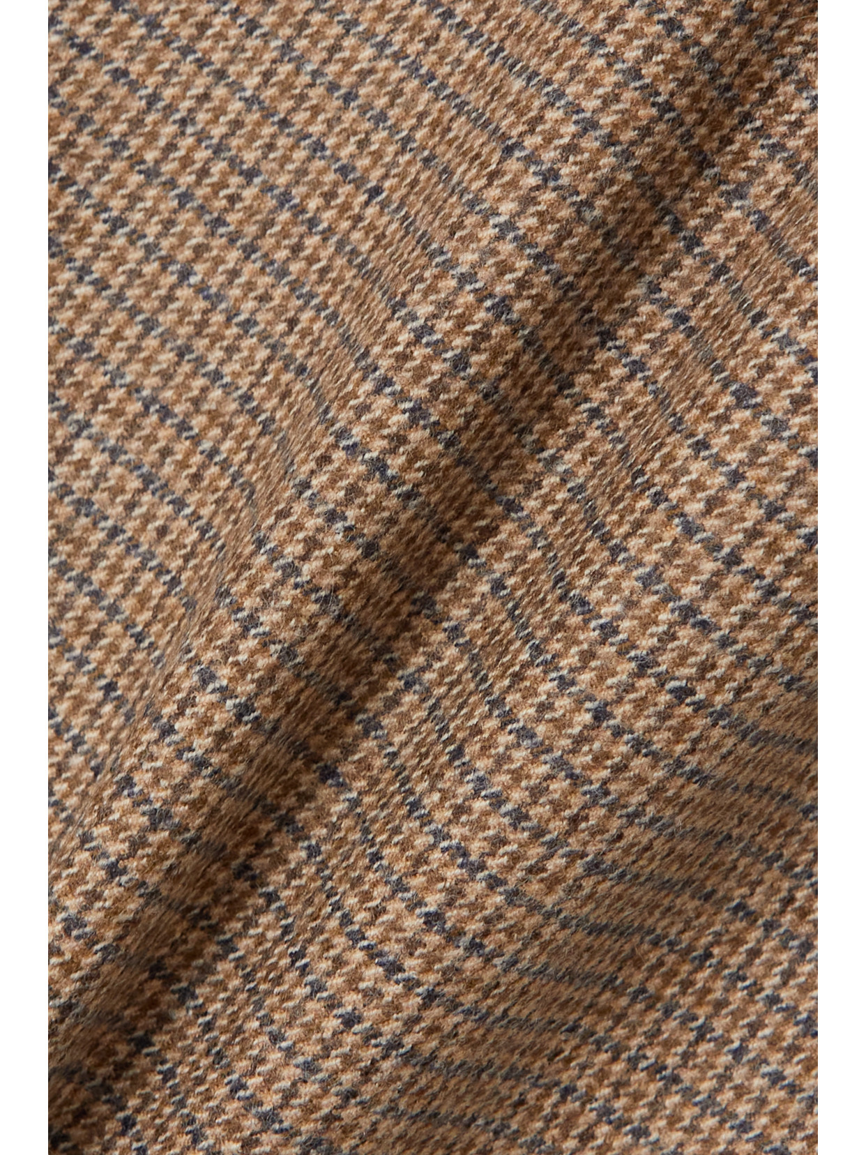 Brunello Cucinelli Bead-embellished Checked Wool-blend Shorts In Brown