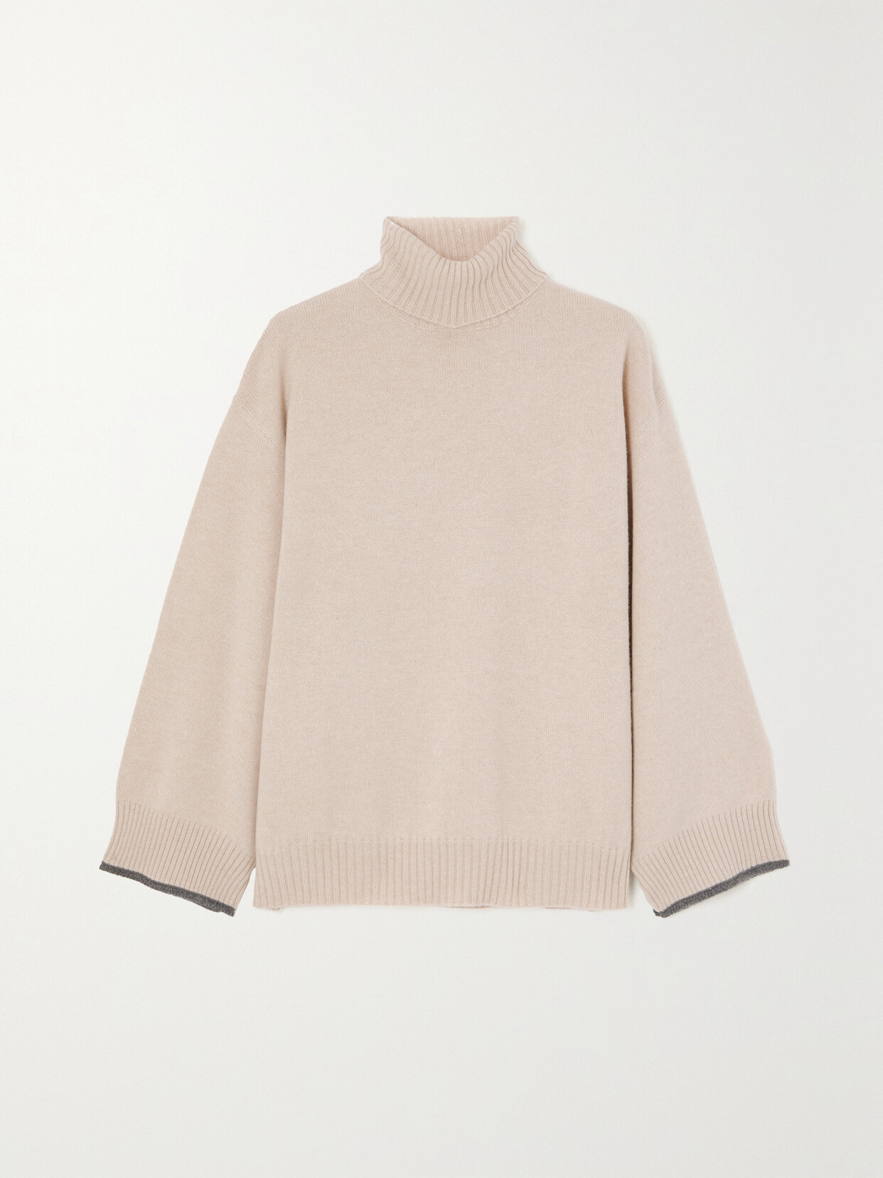 Brunello Cucinelli Bead-embellished Cashmere Sweater In Neutrals