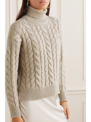 Brunello Cucinelli Sequin-embellished cable-knit cashmere turtleneck sweater