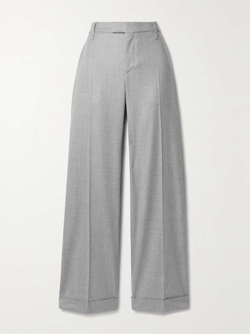 Brunello Cucinelli Wool-flannel Wide-leg Pants