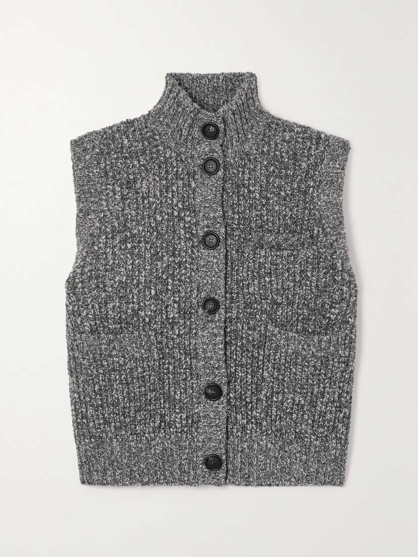 Brunello Cucinelli Embellished Mélange Wool And Cashmere-blend Cardigan