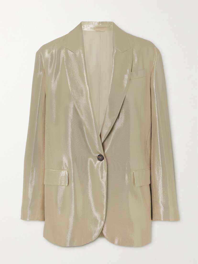 Brunello Cucinelli Metallic Twill Blazer