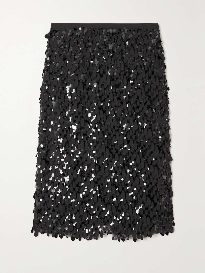 Brunello Cucinelli Embellished Wool-blend Midi Skirt