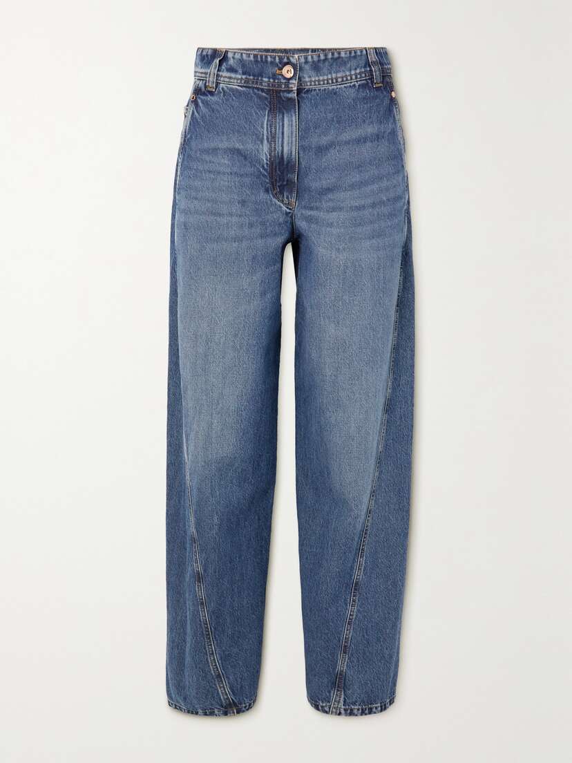 Brunello Cucinelli Two-tone High-rise Wide-leg Jeans