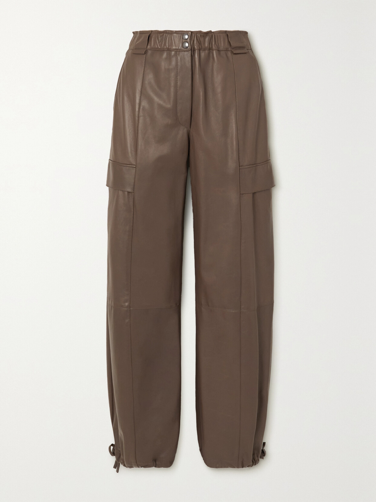 Brunello Cucinelli Utility Leather Cargo Pants - Brown