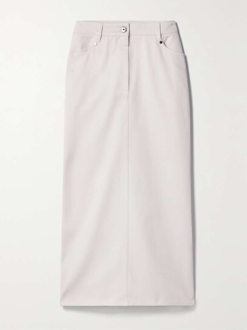 Brunello Cucinelli Cotton-twill Midi Skirt