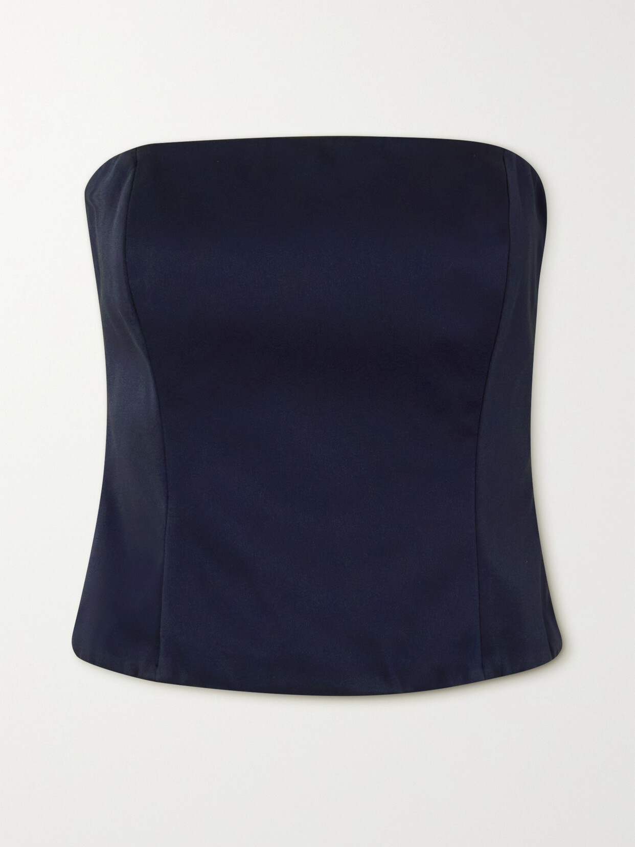 Brunello Cucinelli - Strapless Paneled Satin Top - Blue