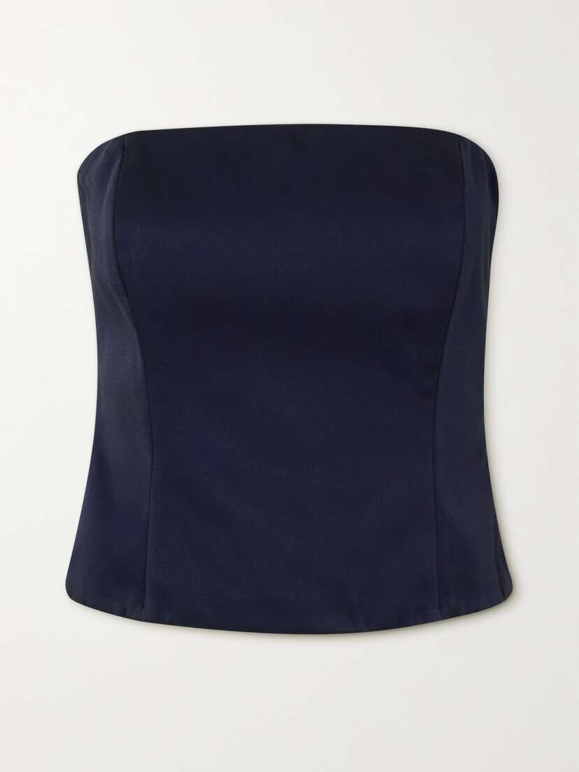 Brunello Cucinelli — Strapless paneled satin top