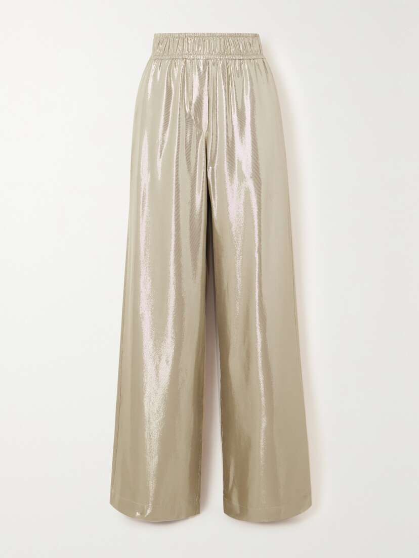Brunello Cucinelli Lamé-twill Wide-leg Pants