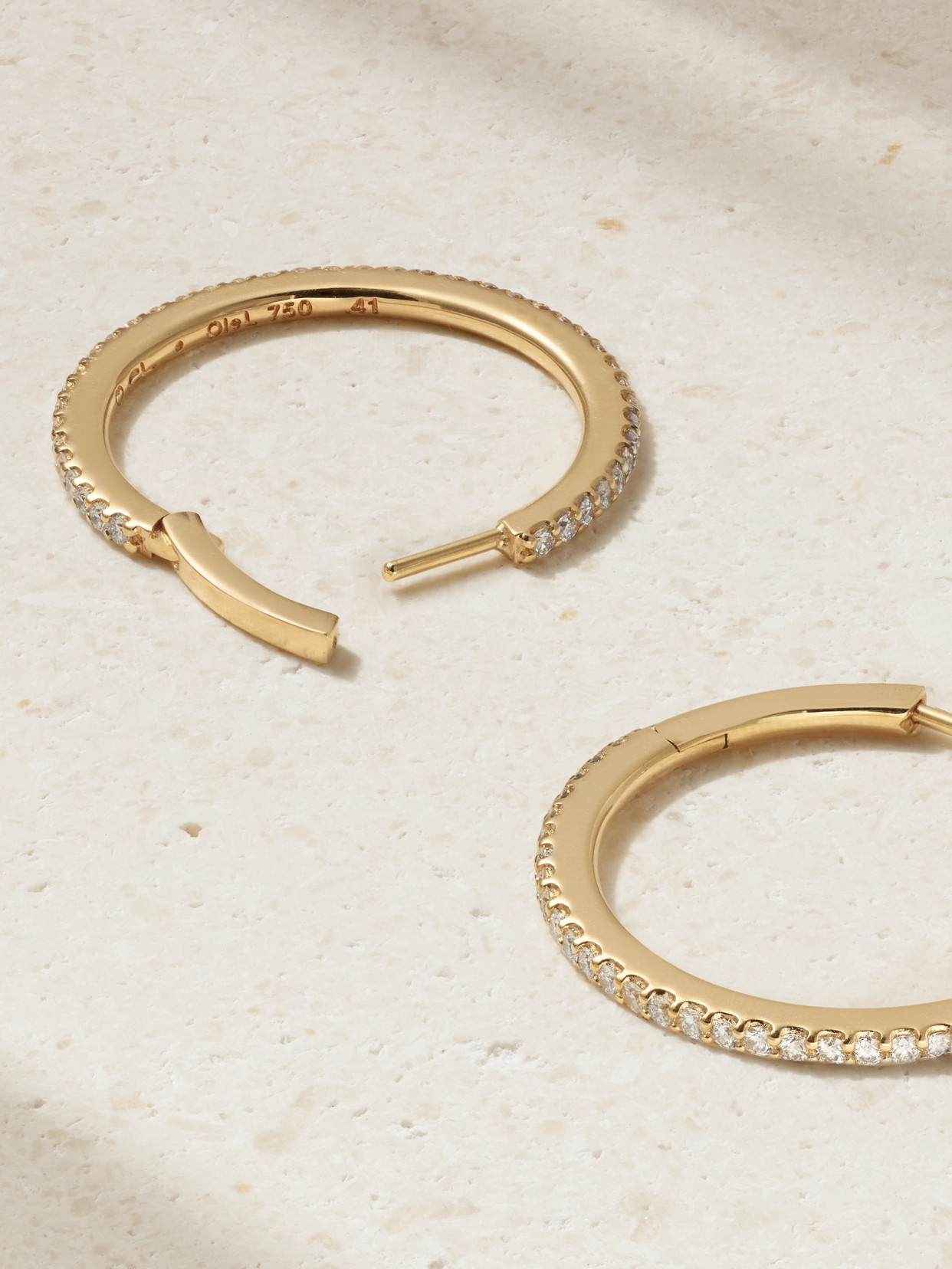 Shop Ole Lynggaard Copenhagen Love Band Creol 18-karat Gold Diamond Hoop Earrings