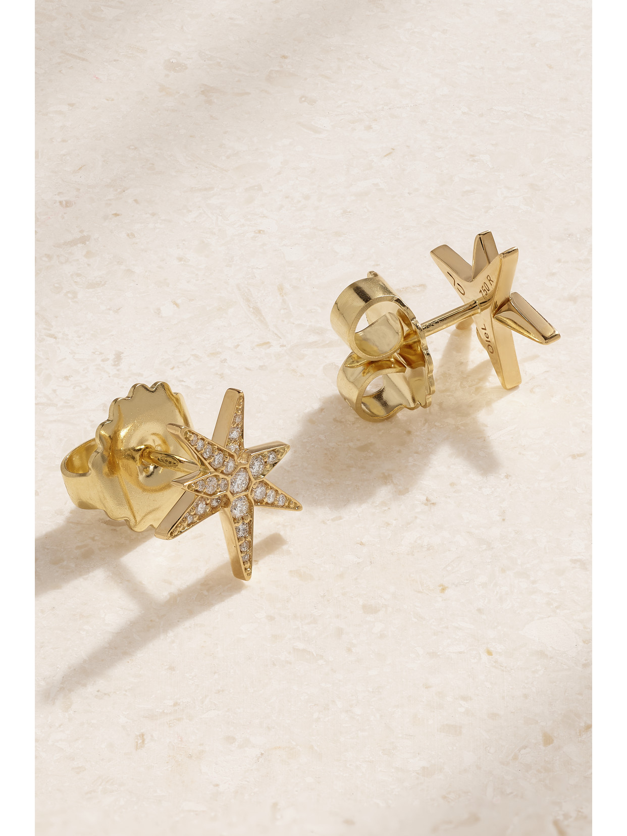 Shop Ole Lynggaard Copenhagen Funky Stars 18-karat Gold Diamond Earrings