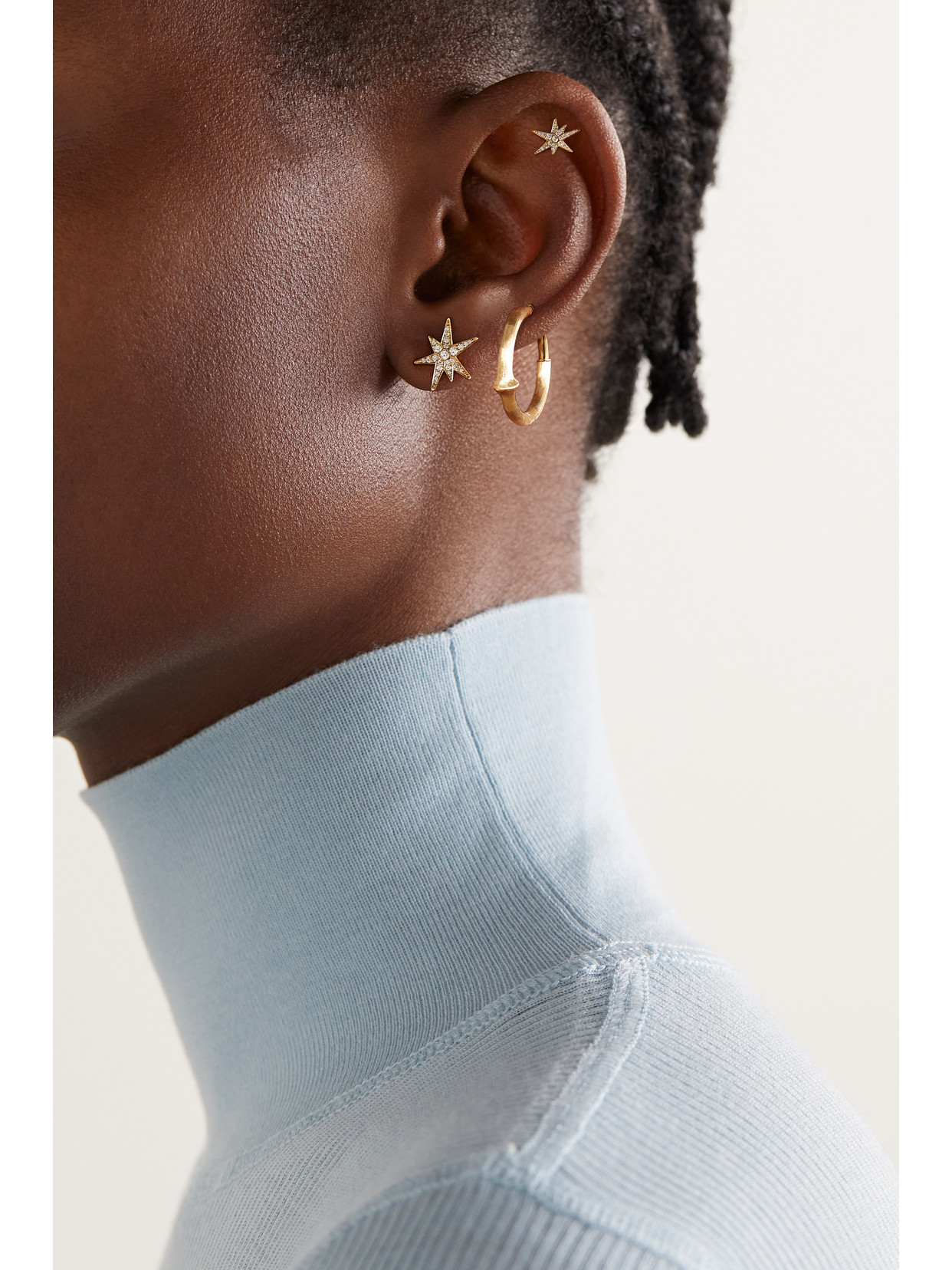 Ole Lynggaard Copenhagen Funky Stars 18-karat Gold Diamond Earrings In Gold