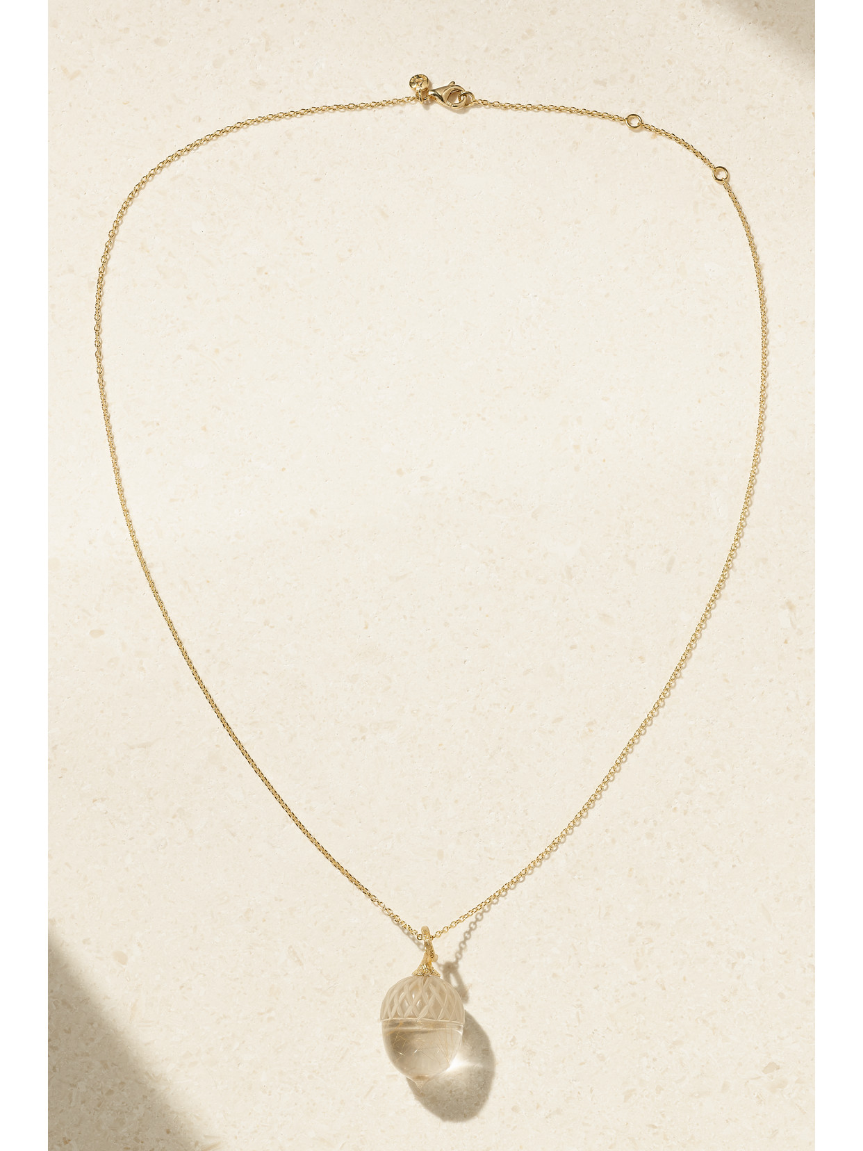 Ole Lynggaard Copenhagen Acorn 18-karat Gold Quartz Necklace In Gold