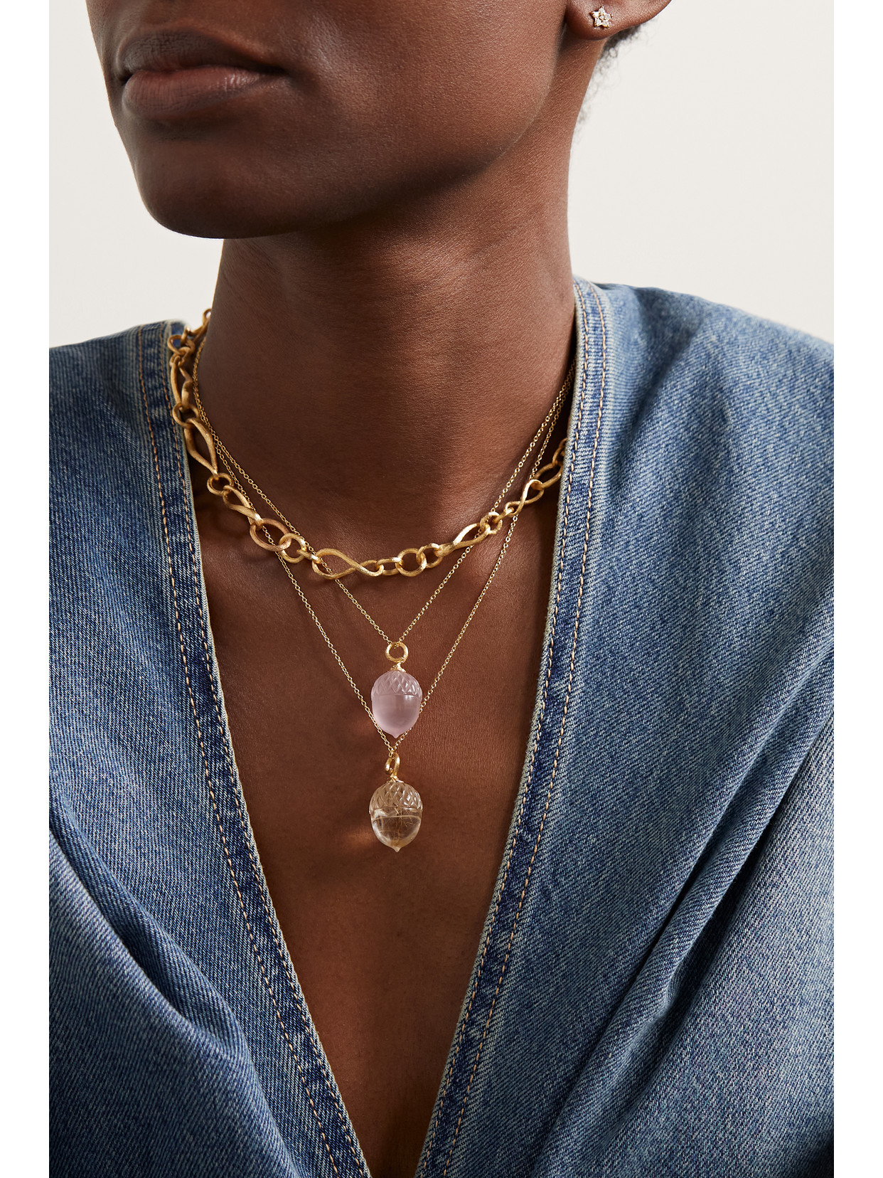 Ole Lynggaard Copenhagen Acorn 18-karat Gold Quartz Necklace In Gold