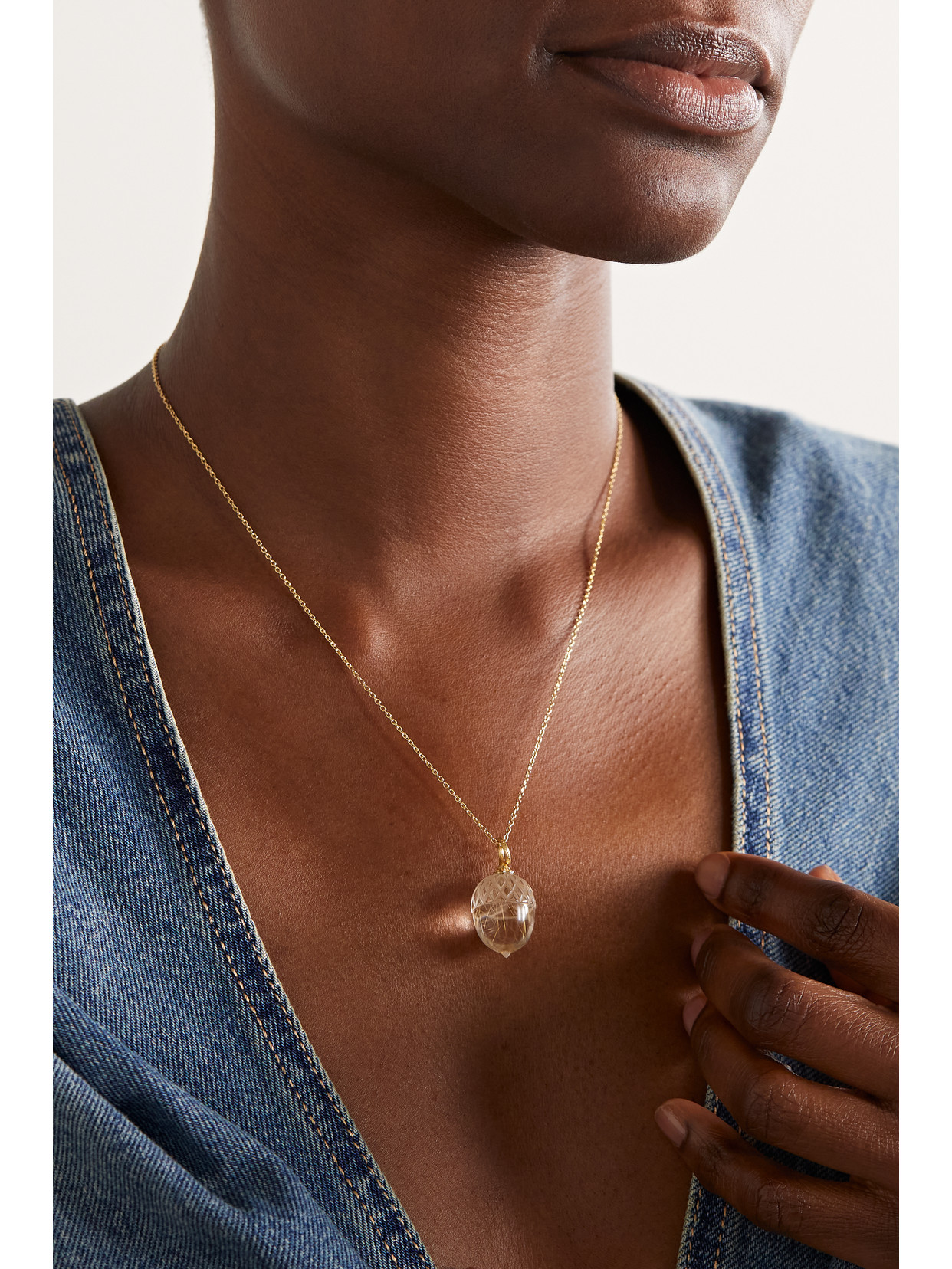 Ole Lynggaard Copenhagen Acorn 18-karat Gold Quartz Necklace In Gold