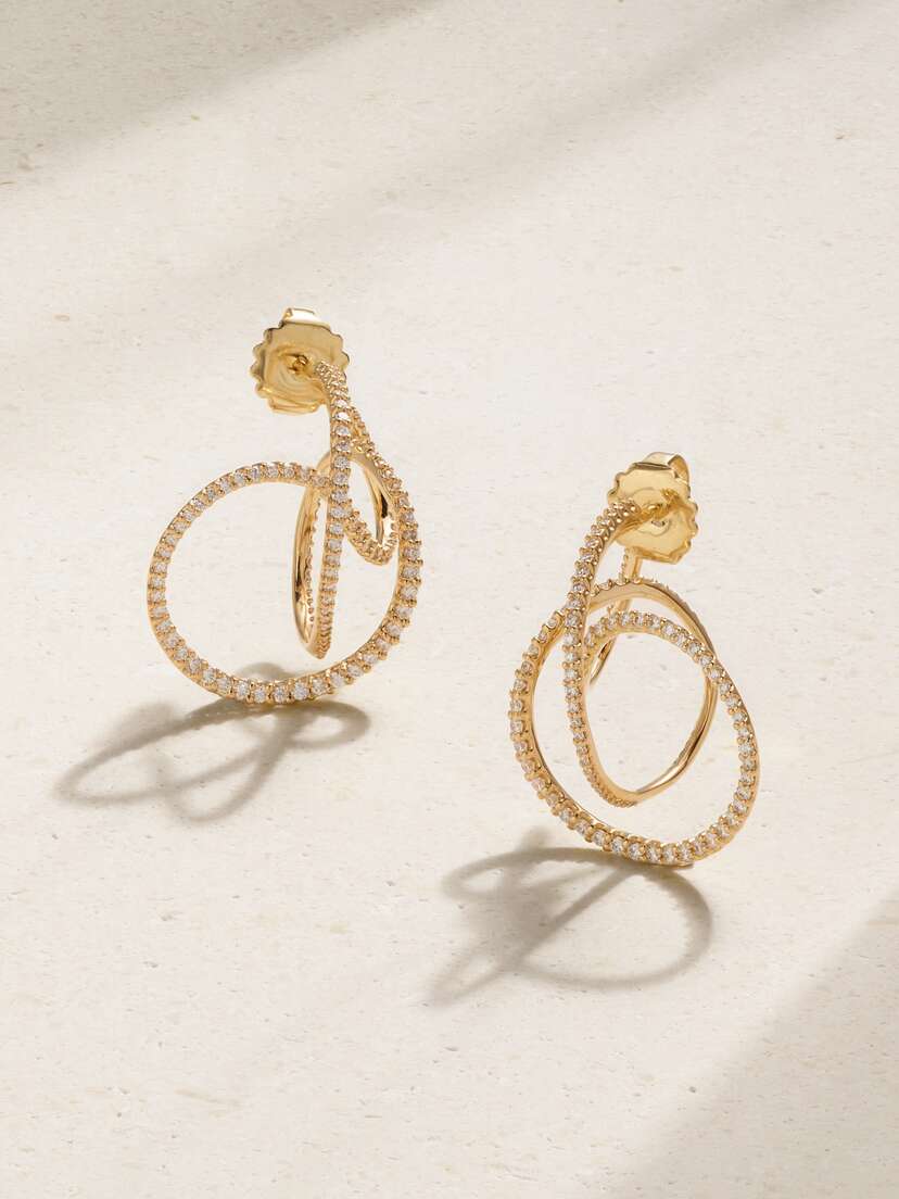 OLE LYNGGAARD COPENHAGEN Twisted Love 18-karat Gold Diamond Earrings