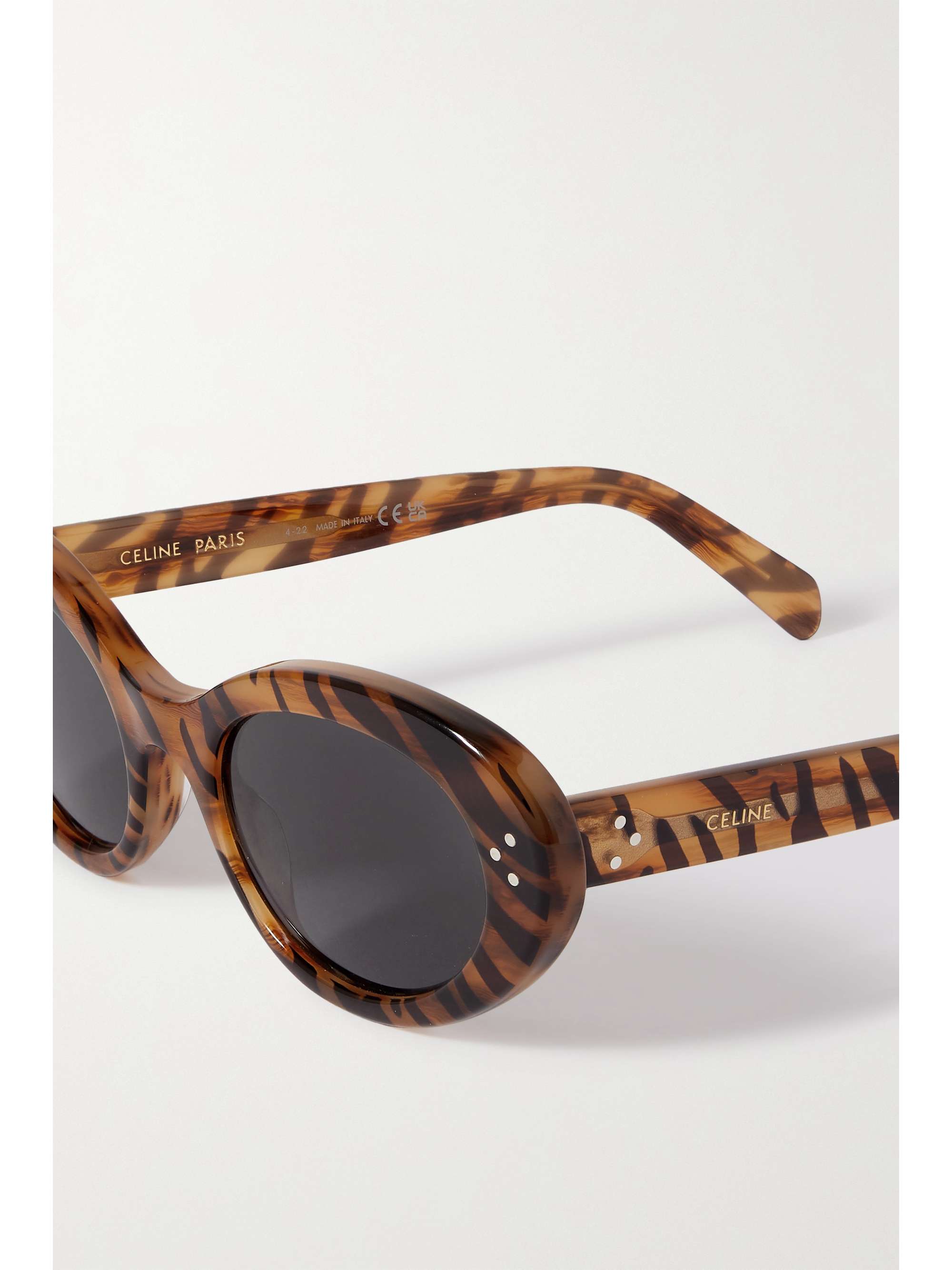 CELINE EYEWEAR Oval-frame acetate sunglasses