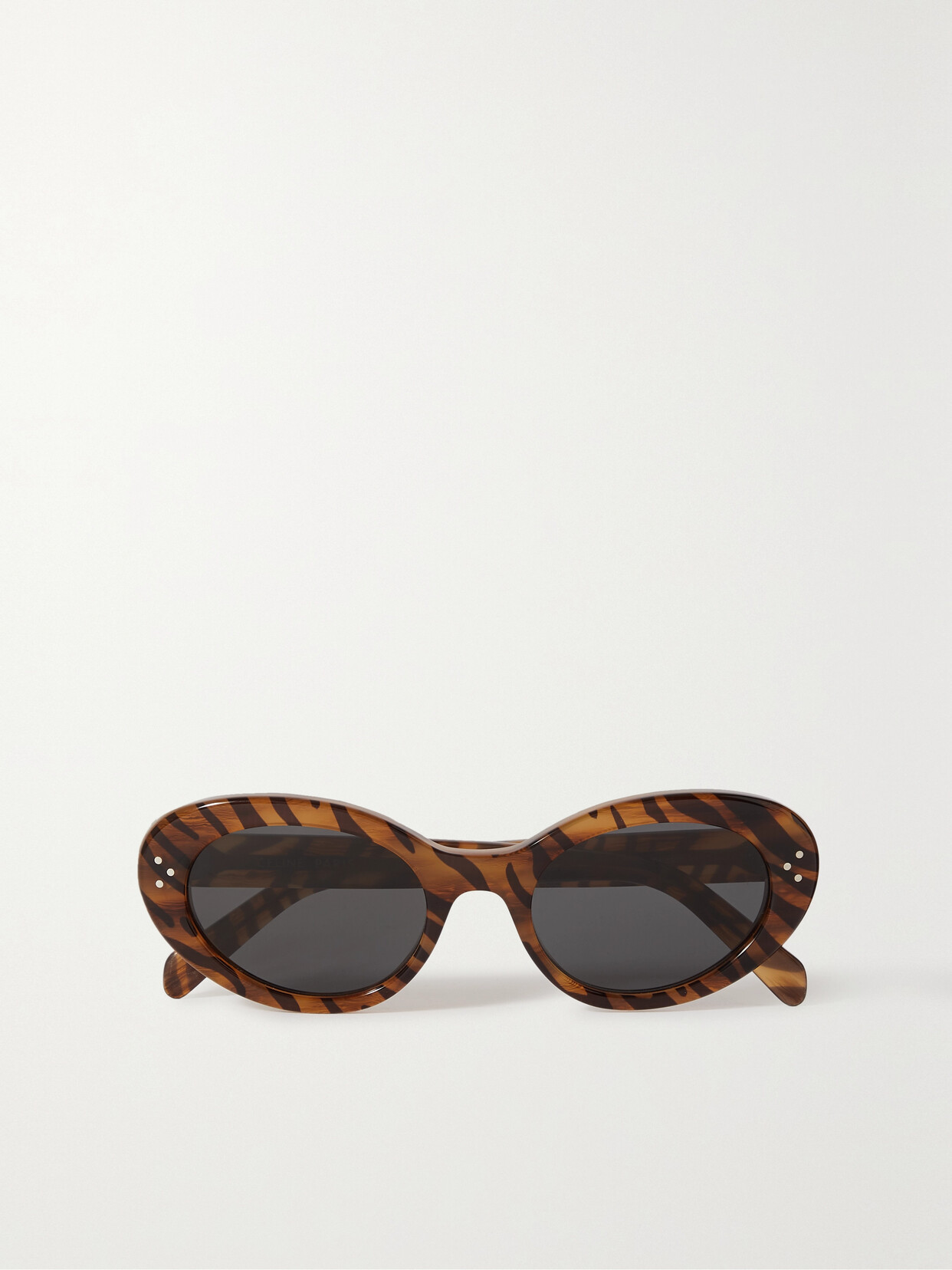 CELINE Eyewear - Cat-eye Tiger-print Acetate Sunglasses - Brown