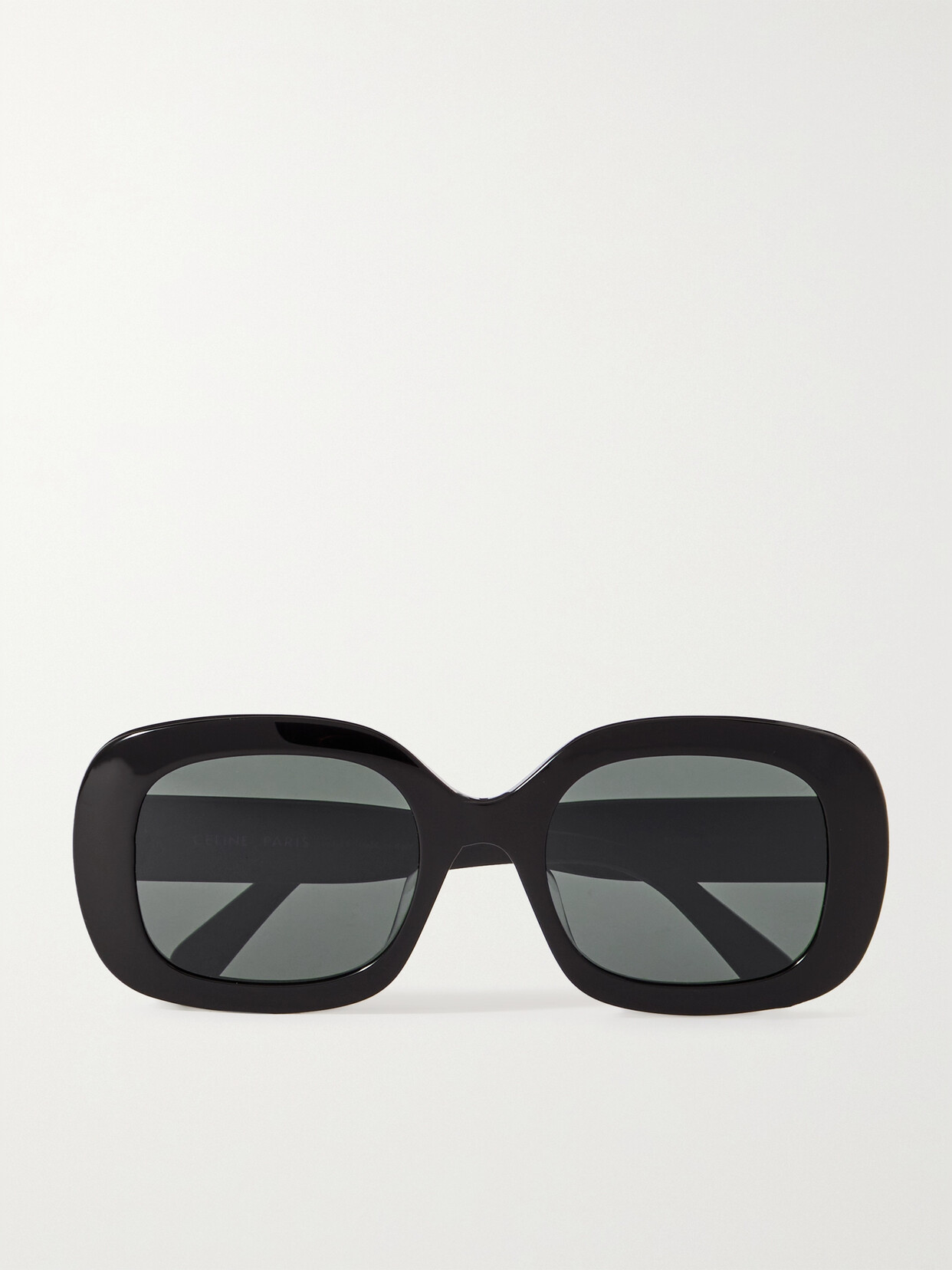 Celine Triomphe Oval-frame Acetate And Gold-tone Sunglasses In Black